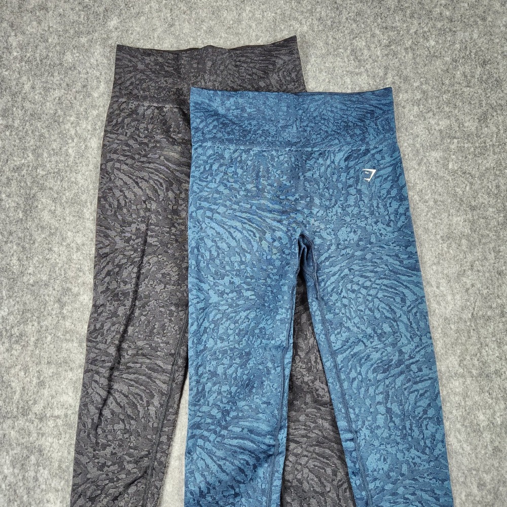 Gymshark Adapt Animal Seamless Leggings Women L Black Gym Yoga Workout Lot 2